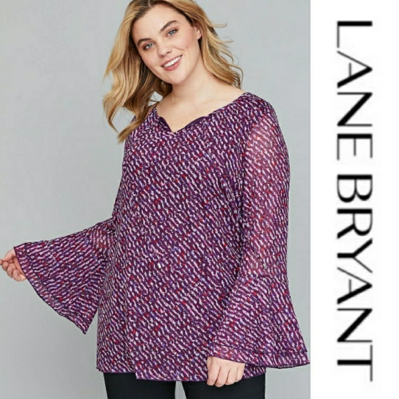 Lane Bryant Tops - Lane Bryant | Peasant Bell Sleeve Blouse